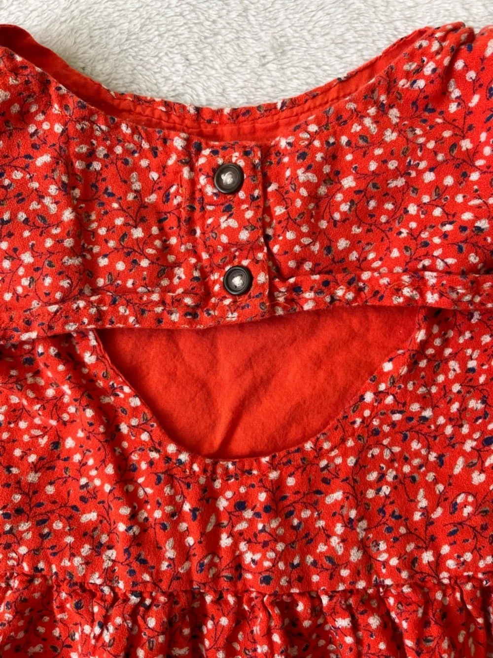 Old Navy Red Floral Short Sleeve Dress